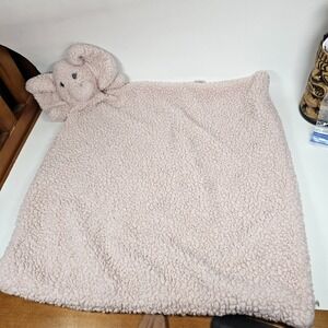 Modern Baby Pink Elephant Snuggle Blankie Lovey Plush Security Blanket